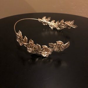 Gold floral metal headband hair accessory